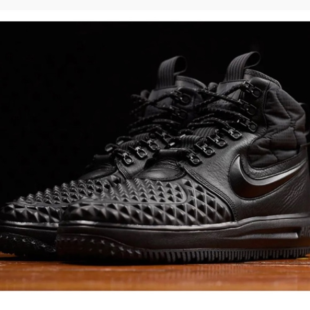 Nike Lunar Force 1 Duckboot made for winter Triple Black SIZE 13